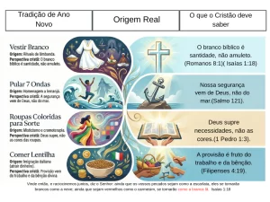 tabela comparativa origem das tradições em comparação com a Bíblia sobre ano novo