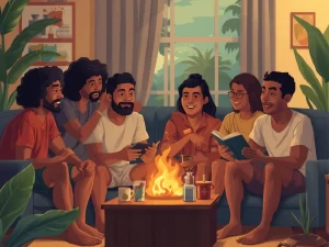 um grupo de pessoas estudando a questão sobre quem estã certo catolico ou protestante